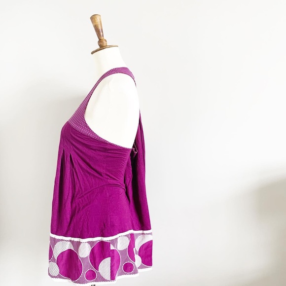 TED BAKER FUCHSIA AND CREAM RACERBACK TANK - Picture 2 of 8